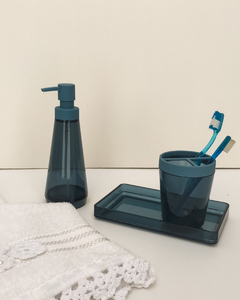 SET BAÑO ACRILICO X3 AZUL - comprar online