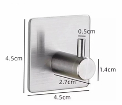 Perchero simple de acero inoxidable - adhesivo - un espacio a tu medida