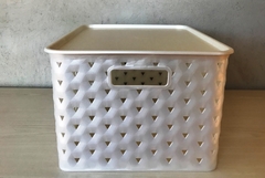 Caja deco con tapa mediana perlada - comprar online