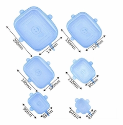 Tapas de silicona rectangulares x6 - comprar online