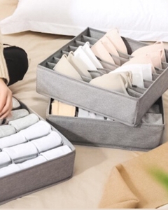 SET ORGANIZADOR DE ROPA INTERIOR x4 GRIS
