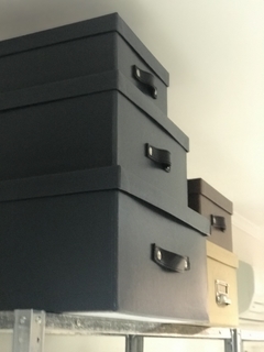 Caja de cuero decorativa GRIS TOPO