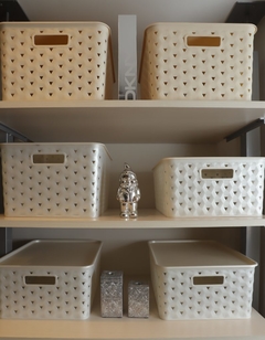 Caja deco con tapa mediana perlada - un espacio a tu medida