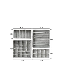 SET ORGANIZADOR DE ROPA INTERIOR x4 GRIS - tienda online