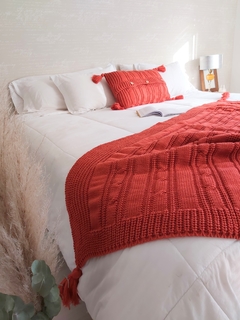 Pie de cama/ manta +Funda para almohadón LADRILLO - comprar online