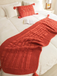 Pie de cama/ manta +Funda para almohadón LADRILLO en internet
