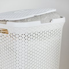Cesto simil ratan Alto con tapa ( Cod.949) - comprar online