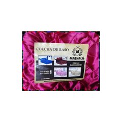 Colcha de raso 2 plazas con 2 almohadones