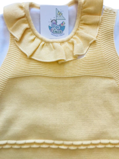 CONJUNTO TRICOT JARDINEIRA NERVURAS - comprar online