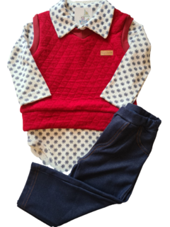 CONJUNTO CAMISA BODY + CALÇA E COLETE