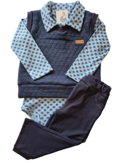 CONJUNTO CAMISA BODY + CALÇA E COLETE
