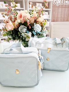 KIT BOLSA + FRASQUEIRA TÉRMICA ANNE TEDDY BEAR AZUL
