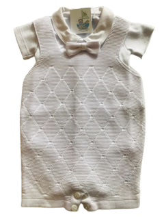 CONJUNTO TRICOT JARDINEIRA LOSANGO