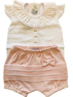 CONJUNTO TRICOT SHORTS BABADO