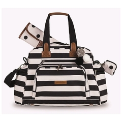 BOLSA EVERYDAY BROCKLYN LISTRADA BRANCO E PRETO - loja online