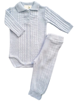 CONJUNTO BODY LONGO GOLA POLO + CALÇA EM TRICOT