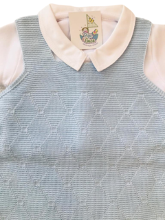 CONJUNTO TRICOT JARDINEIRA LOSANGO - comprar online
