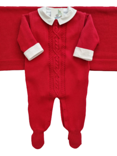 CONJUNTO MACACÃO TRANÇA CENTRAL + MANTA VERMELHO - comprar online