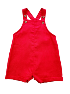 CONJUNTO BODY CAMISA E JARDINEIRA LINHO VERMELHO - comprar online