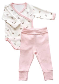 BODY KIMONO E CALÇA URSINHA ROSA
