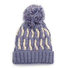 Gorra dama tejido bicolor lurex con pompom *823780* - comprar online