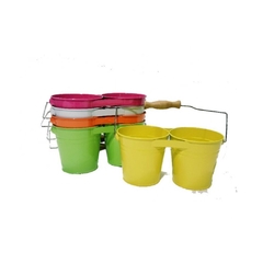 Recipiente Doble con Manija y Madera *9YJ13-1116/B*