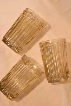Vasos Vidrio Dorado Agua - comprar online