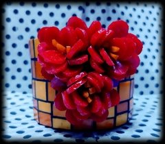 Maceta con flores 3D Red & Orange