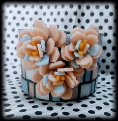 Maceta con flores 3D Light Blue & Rose