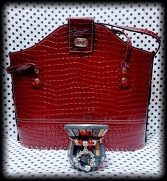 Cartera Matera Croco Bordó