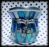 Mate shimmering blue and gold