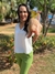 Blusa em decote V com mangas e pregas - comprar online