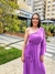 Vestido Longo com Manga Morcego em Chiffon Cheroy