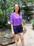 Shorts em jeans com elastano e bolsos dádiva