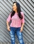 Blusa com decote careca em paetê vagas Cheroy