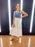 Saia midi com bolso lateral e faixa em viscocrepe Félix
