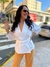 Blazer com faixa em sarja Panamá Off White na internet