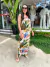 Vestido tecido estampado em viscose um ombro só Mercatto - loja online