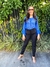 Blusa manga 7/8 com gola franzida em chiffon poa Cheroy na internet