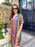 Vestido com gola e bolsos midi em viscose Cacay