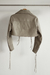 CAMPERA DE CUERO CORTA BEIGE en internet