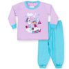 Pijama Longo Urso Polar com Punho Lilás e Azul Bebê Feminino - Izi Dreams