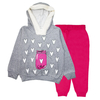 Conjunto Longo Mescla Com Capuz Honney Infantil Feminino - Ollelê Little
