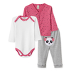 Conjunto Casaco e Calça Panda Longo Bebê Feminino Cinza - Pingo Lelê
