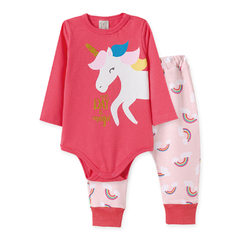 Pijama Longo Unicórnio Bebê Feminino - Pingo Lelê