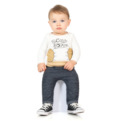 Conjunto Longo Calça Saruel de Moletom Bebê Masculino - Tile e Sul