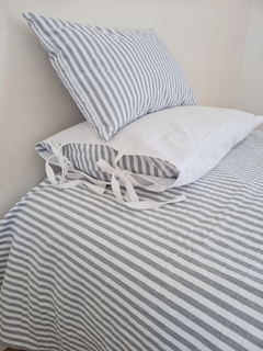 FUNDA DE EDREDÓN TUSSOR RAYADO - DUTRY® • Linen Design Store