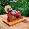 Imagem São José dormindo em madeira - 30cm