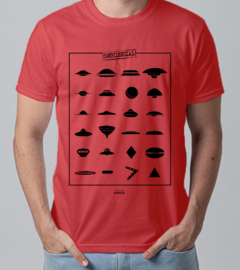 Camiseta Formas dos Óvnis (UFO Shapes) - Linha Cores - Algodão - Loja do Portal Vigília