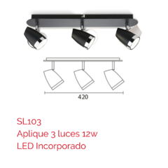 Aplique 3 luces VICENZA SL103 - comprar online